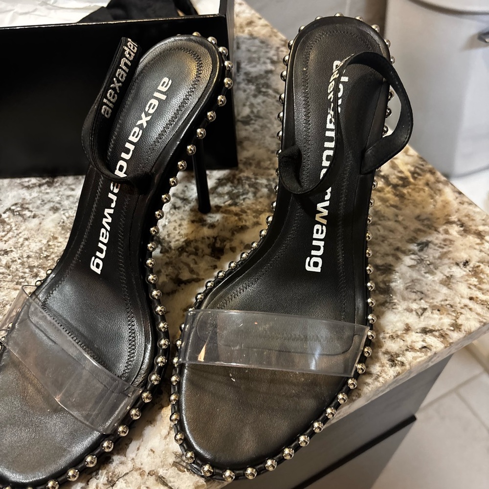Alexander Wang Black Heels with Clear Straps
